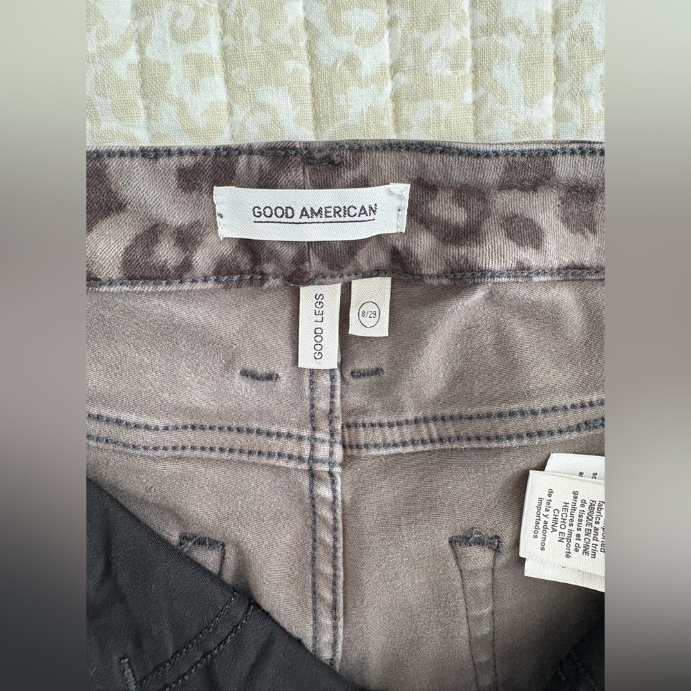 Good American | Good Legs | Gray Leopard Denim Jeans | Size 29 (US 8) - Picture 10 of 16